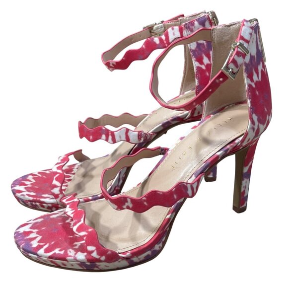 Kelly & Katie Litton Strappy Heel Sandals Pink Purple Size 7 Zip Platform - Picture 4 of 11
